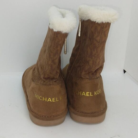 Michael Kors Girls Pre-owned Brown Suede Zip-up Booties - sz. 1 - Picture 4 of 6
